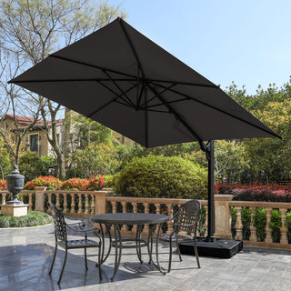 10 FT Cantilever Patio Umbrella with 360° Rotation & Tilt Adjustment, Square Outdoor Offset Umbrella with Aluminum Pole without base