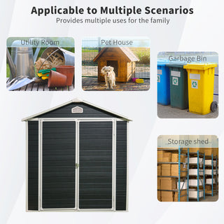 Resin Outdoor Storage Shed Kit, Weatherproof Backyard Organizer for Patio Furniture, Black