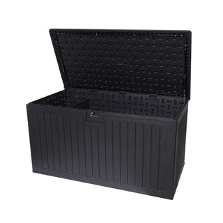 260 Gallon Waterproof Resin Outdoor Deck Box – Extra Large Patio Storage Container with Lockable Lid for Cushions, Pool Accessories & Garden Tools