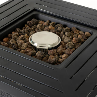 28-inch Iron Square Propane Fire Pit Table Perfect For Any Outdoor Space