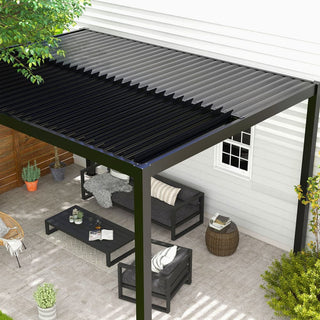 10x13FT / 10x19FT Louvered Pergola with Aluminum Frame and Adjustable Steel or Aluminum Louvers