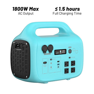 1024Wh Portable Power Station (1000W/1800W) with MPPT Solar Charging, 100W USB-C PD & IPX4 Protection for Camping & Home Backup