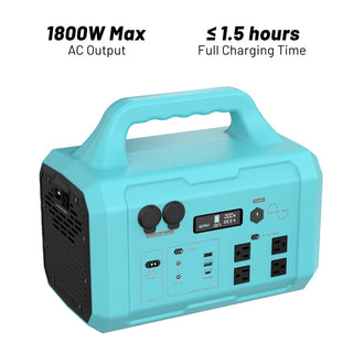 1024Wh Portable Power Station (1000W/1800W) with MPPT Solar Charging, 100W USB-C PD & IPX4 Protection