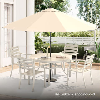 5-Piece Outdoor Patio Dining Set with 4 Stackable Metal Chairs & 40.6" Round Table for Lawn, Garden & Backyard