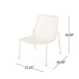 3-Piece Outdoor Patio Conversation Set, Iron Frame Bistro Set with 2 Mesh Chairs & Side Table