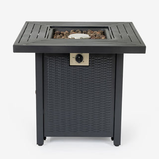 28-inch Iron Square Propane Fire Pit Table Perfect For Any Outdoor Space