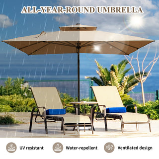 Aluminum Cantilever Patio Umbrella with Tilt Function – Outdoor Offset Market Umbrella for Backyard, Deck & Pool (Base Not Included)