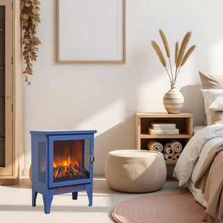 18-Inch Freestanding Electric Fireplace Stove Heater with 3D Flame Effect