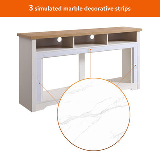 60 Inch White Fireplace TV Stand for TVs up to 70", Media Console with 50" Smart Electric Fireplace for Living Room