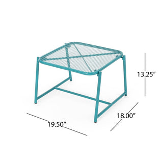 3-Piece Outdoor Patio Conversation Set, Iron Frame Bistro Set with 2 Mesh Chairs & Side Table