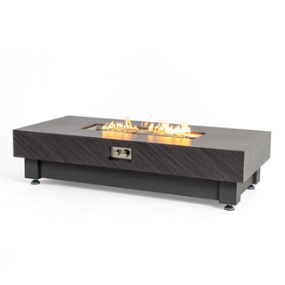 60-INCH FIRE PIT TABLE,Stone Outdoor Gas Fire Pit Table with Rain cover,Rectangular Heater for Patio, Backyard, Deck, Outdoor Modern Patio Fire Pit