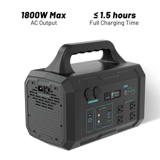 1024Wh Portable Power Station, 1800W Pure Sine Wave Solar Generator with LiFePO4 Battery for Camping & Home Backup