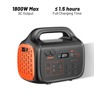 1800W Portable Power Station with UPS & 3000+ Cycle LFP Battery – Fast 1.5H Recharge for Home, RV & Emergency Backup