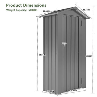 Small Metal Garden Storage Shed, Waterproof Galvanized Steel Tool Shed with Lockable Door