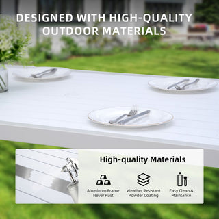 6-Piece Outdoor Patio Dining Set – 4 Chairs, 1 Bench & Rectangular Table with Sunbrella® Cushions