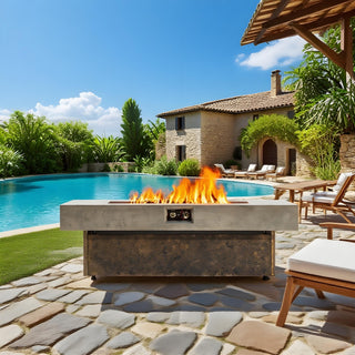 Tabletop Propane Fire Pits, 55 x 23 in, 50,000 BTU outdoor firepit table, Suitable for Outdoor, Patio, Balcony, three height options