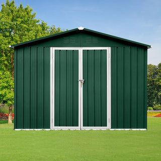 Mondawe 8ft x 6ft Metal Garden Storage Shed, Outdoor Tool Organizer for Backyard or Patio
