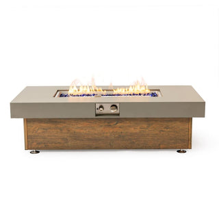 48_inch Iron Fire Pit Table with Wood Grain