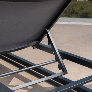 Five-Position Adjustable Two-Piece Outdoor Lounge Chair With Durable Aluminum Frame And Textilene Mesh Fabric