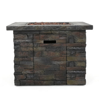 35" Square MGO Propane Fire Pit, 40,000 BTU Outdoor Gas Fire Table for Patio & Backyard