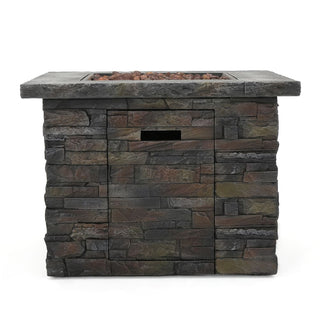 35" Square MGO Propane Fire Pit, 40,000 BTU Outdoor Gas Fire Table for Patio & Backyard