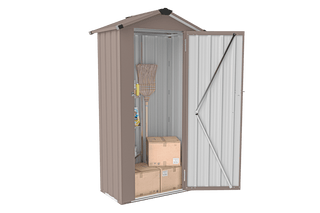 Small Metal Garden Storage Shed, Waterproof Galvanized Steel Tool Shed with Lockable Door