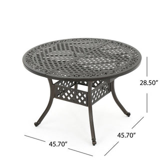 Outdoor Expandable Aluminum Dining Table – Hammered Bronze Finish