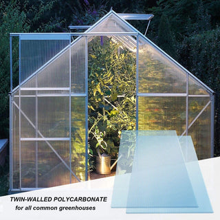 2' x 4' Twin-Wall Polycarbonate Panels (14-Pack), UV-Protected Waterproof Clear Sheets for Greenhouse, Roofing & Outdoor Use