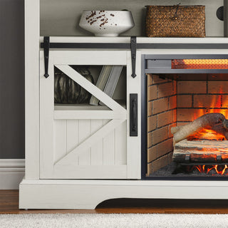 60 Inch Electric Fireplace Entertainment Center With Door Sensor-Dark Rustic Oak