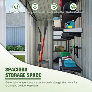 6FT x 4FT Metal Outdoor Storage Shed, Steel Garden Tool Shed for Backyard, Patio & Lawn Storage