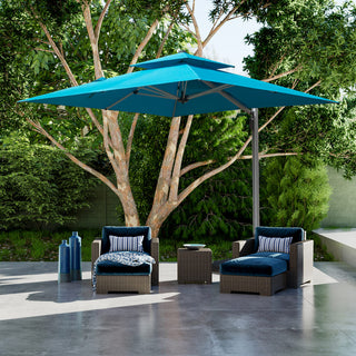 Aluminum Cantilever Patio Umbrella with Tilt Function – Outdoor Offset Market Umbrella for Backyard, Deck & Pool (Base Not Included)