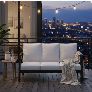 75" All-Weather Aluminum 3-seat Patio Sofa with Thick Cushions & Frame