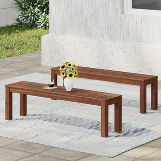 Acacia Wood Outdoor Picnic Bench With Classic Slatted Design