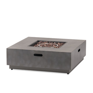 Square Iron Propane Fire Pit Table, 50,000 BTU Outdoor Gas Heater for Patio Gathering