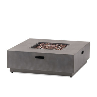 Square Iron Propane Fire Pit Table, 50,000 BTU Outdoor Gas Heater for Patio Gathering