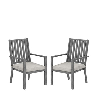 23" All-Weather Aluminum Patio Dining Chairs with Gray Cushions and Khaki/Gray Frame