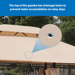 13x10 Outdoor Patio Gazebo Canopy Tent with Ventilated Double Roof & Detachable Sidewalls