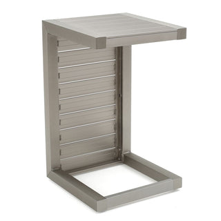 Modern Outdoor C-Shaped Side Table For Patio And Poolside