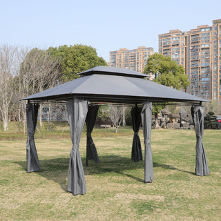 13x10 Outdoor Patio Gazebo Canopy Tent with Ventilated Double Roof & Detachable Sidewalls