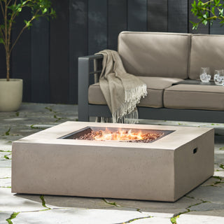 50,000 BTU Square MGO Propane Fire Table, Outdoor Gas Fire Pit with External Tank Design