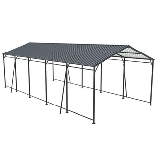 Mondawe Heavy-Duty Galvanized Steel Carport — Large Outdoor Garage for Cars, Trucks, Boats & Tractors