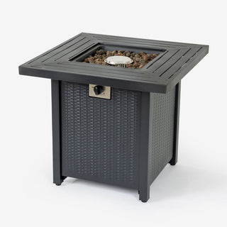28-inch Iron Square Propane Fire Pit Table Perfect For Any Outdoor Space