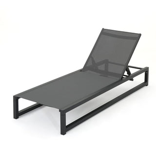 Five-Position Adjustable Two-Piece Outdoor Lounge Chair With Durable Aluminum Frame And Textilene Mesh Fabric