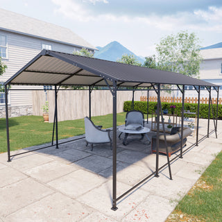 Mondawe Heavy-Duty Galvanized Steel Carport — Large Outdoor Garage for Cars, Trucks, Boats & Tractors