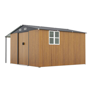 10x12 Ft Outdoor Storage Shed, Extra Large Metal Shed with Lockable Doors, Windows, Outside Steel Tiny House Ideal for Garden, Backyard, Patio Utility, Tool Storage, Chicken Coops