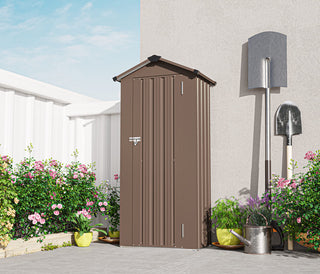 Small Metal Garden Storage Shed, Waterproof Galvanized Steel Tool Shed with Lockable Door