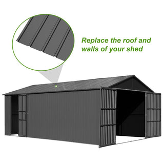 20PCS Galvanized Metal Roofing Panels with Screws – Durable Steel Roof Sheets for Pergola, Gazebo, Shed, Patio & Outdoor Structures