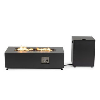 LED Propane Fire Pit Table with 6 Color Options & Hidden Tank Holder