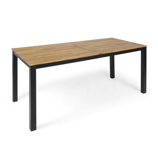 71"L Acacia Wood Patio Table, Outdoor Farmhouse Bistro Table for Yard, Garden, Poolside, Deck