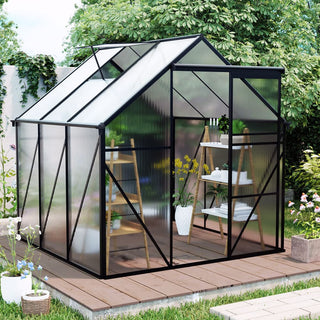 Polycarbonate Greenhouse Raised Base and Anchor Aluminum Heavy Duty Walk-in Greenhouses for Outdoor Backyard in All Season